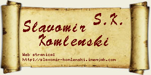 Slavomir Komlenski vizit kartica